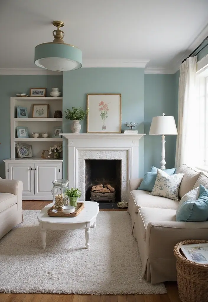 28 Blue and Beige Living Room Ideas That Feel Calm and Balanced - 6. Cozy Cottage