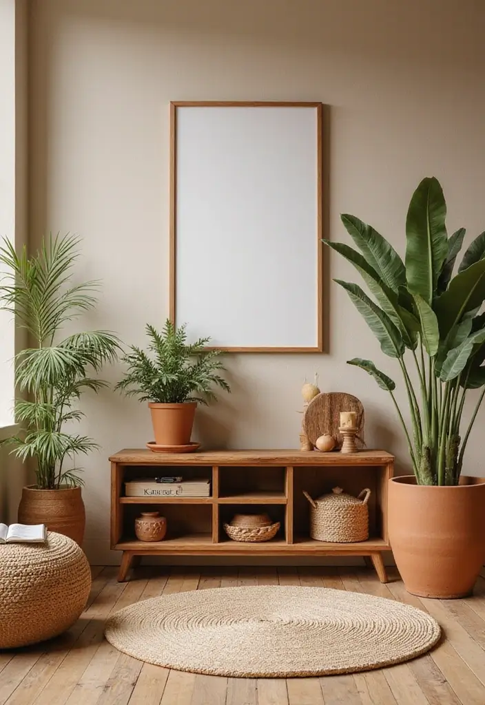 28 Brown and Orange Living Room Ideas That Feel Warm and Inviting - 11. Natural Elements