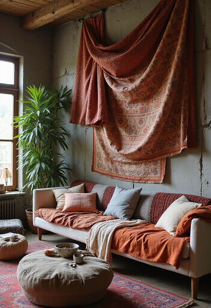 28 Colourful Living Room Ideas That Add Life and Personality - 16. Layering Patterns with Textiles