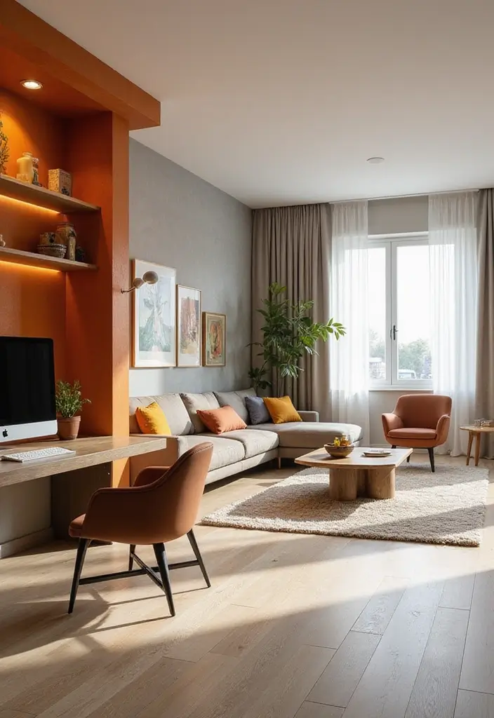 28 Colourful Living Room Ideas That Add Life and Personality - 18. Multi-Functional Spaces