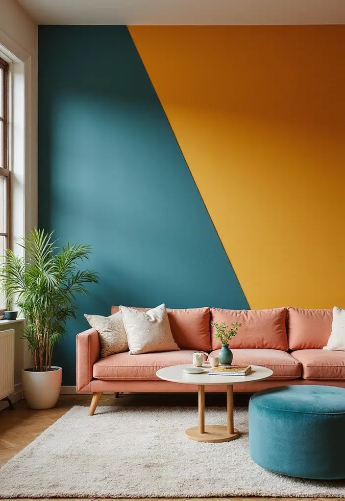 28 Colourful Living Room Ideas That Add Life and Personality - 2. Bold Accent Walls