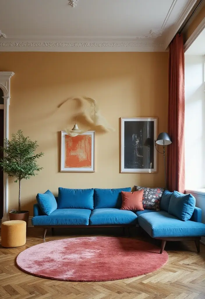 28 Colourful Living Room Ideas That Add Life and Personality - 20. Accents with Contrast