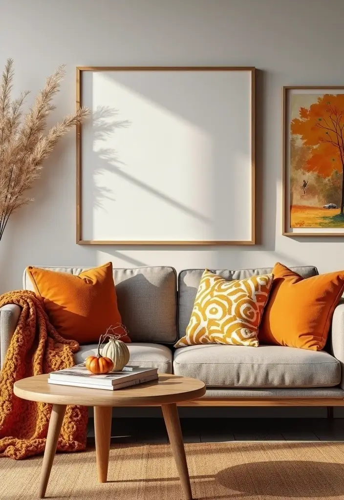 28 Colourful Living Room Ideas That Add Life and Personality - 21. Seasonal Decor Swaps
