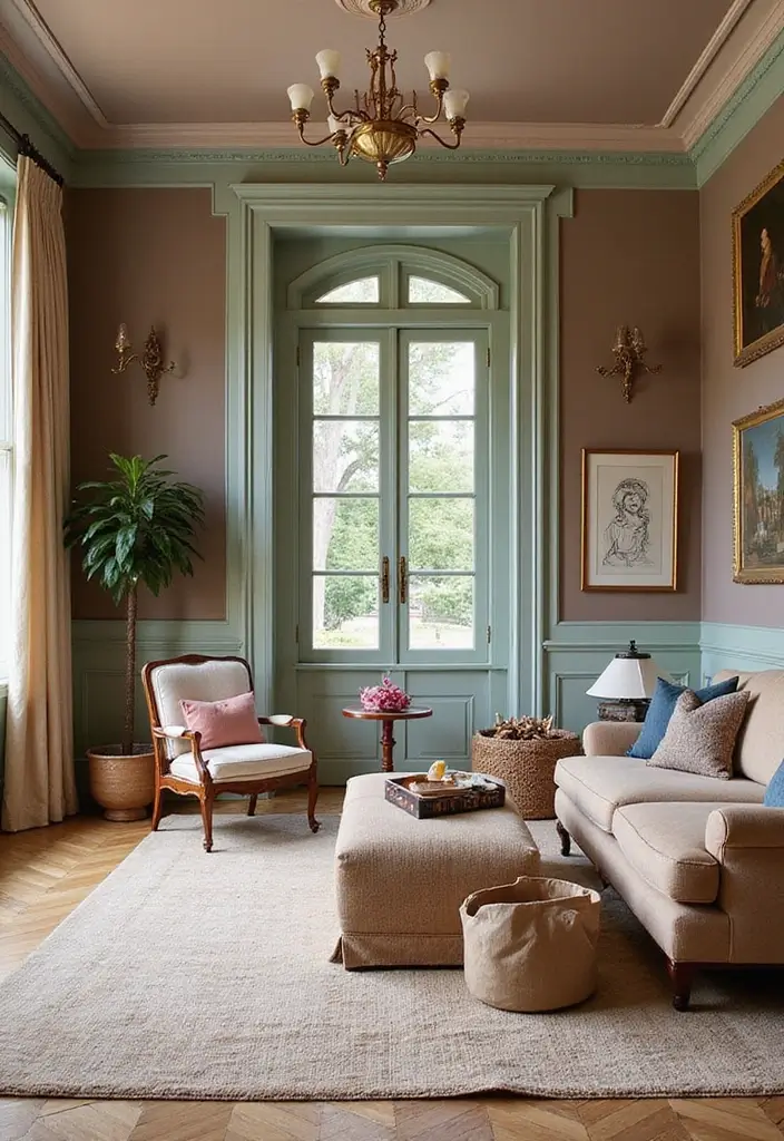 28 Colourful Living Room Ideas That Add Life and Personality - 23. Architectural Interest with Moldings