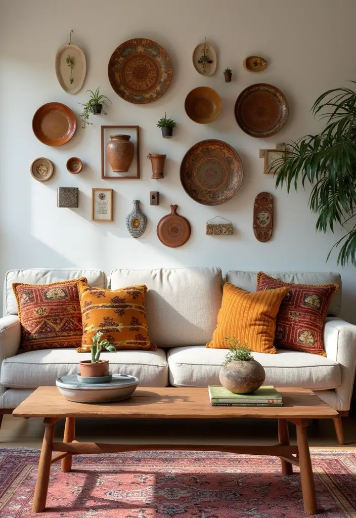 28 Colourful Living Room Ideas That Add Life and Personality - 7. Eclectic Decor Accessories