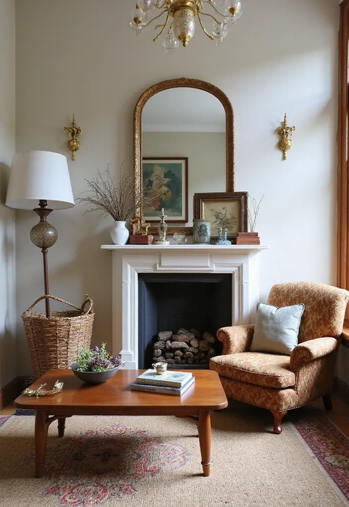 28 Front Living Room Ideas That Make the Perfect First Impression - 11. Vintage Vibes