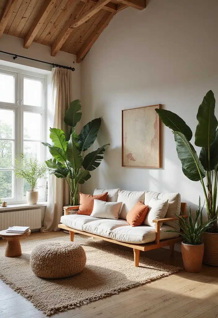 28 Front Living Room Ideas That Make the Perfect First Impression - 12. Nature-Inspired Decor