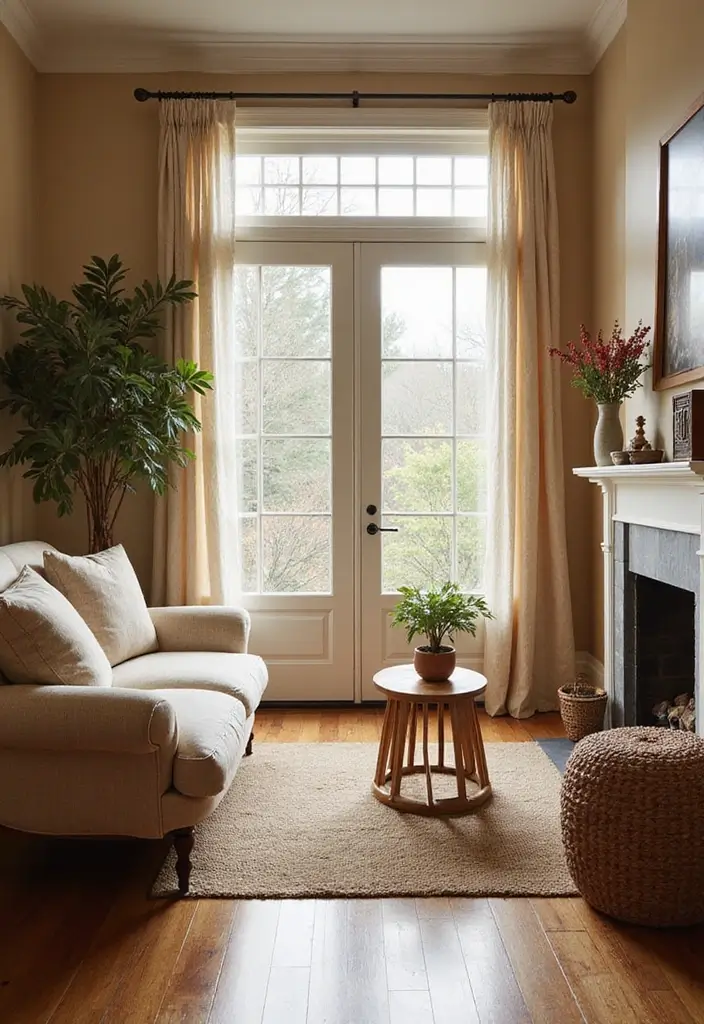 28 Front Living Room Ideas That Make the Perfect First Impression - 21. Warm and Welcoming