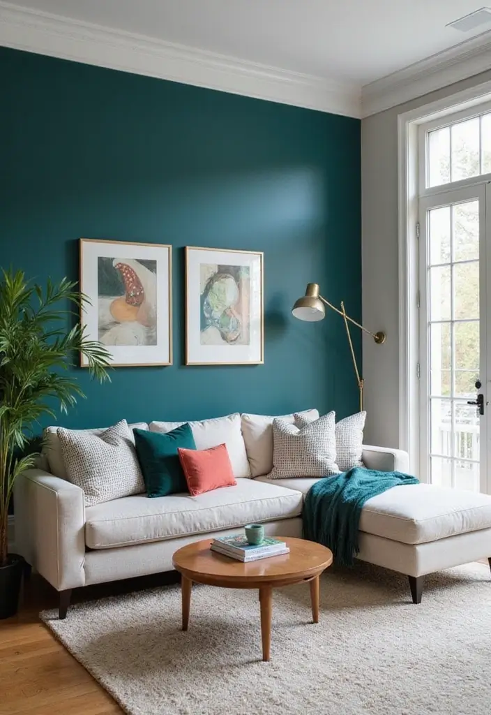 28 Front Living Room Ideas That Make the Perfect First Impression - 3. Bold Accent Walls