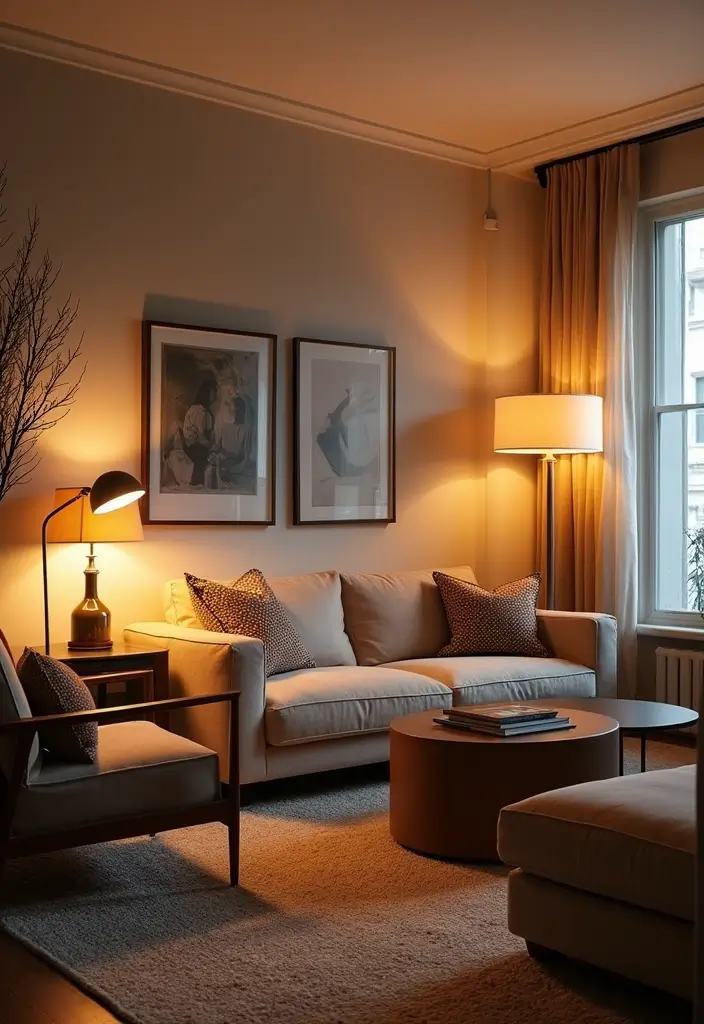 28 Front Living Room Ideas That Make the Perfect First Impression - 6. Layered Lighting
