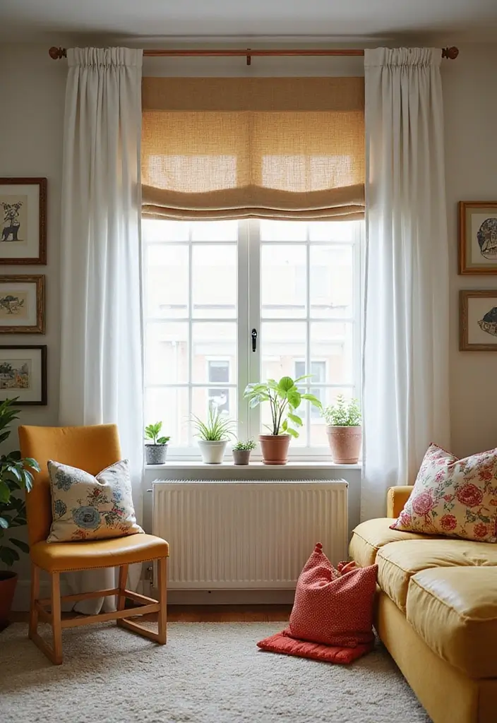 28 Living Room Valance Ideas That Frame Windows Perfectly - 12. Sporty Canvas Valance