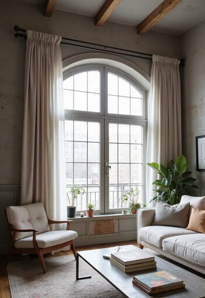 28 Living Room Valance Ideas That Frame Windows Perfectly - 13. Industrial Style Valance