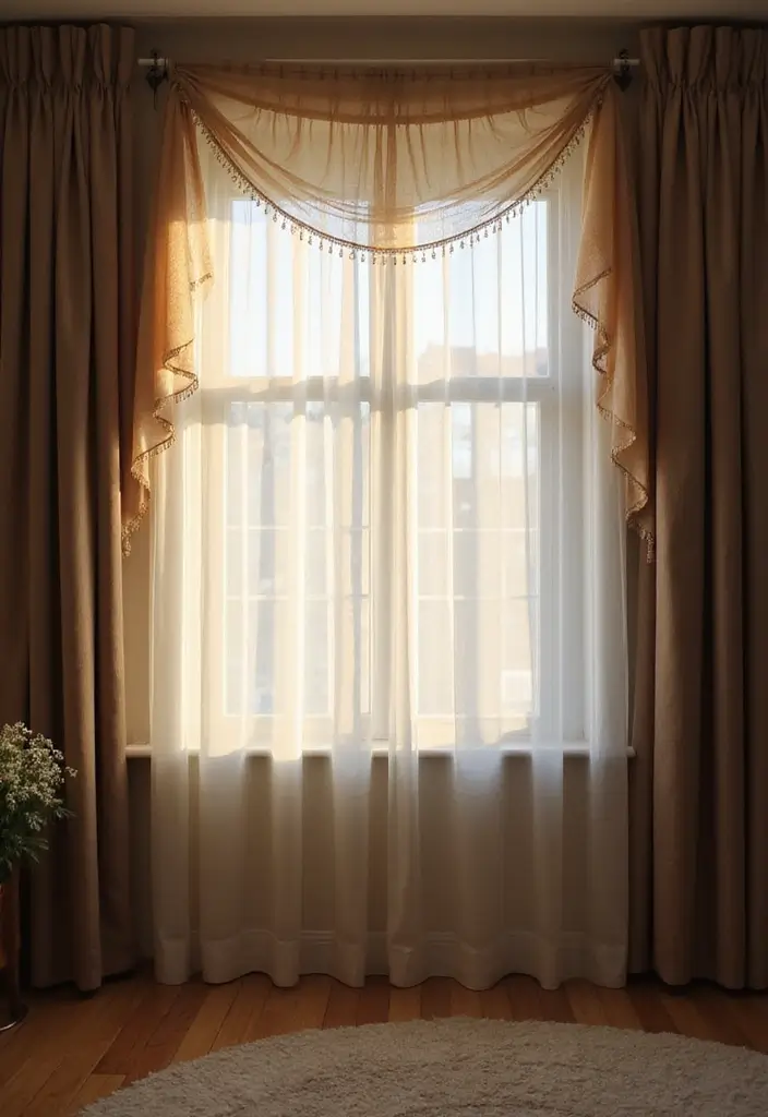 28 Living Room Valance Ideas That Frame Windows Perfectly - 14. Ethereal Sheer Valance