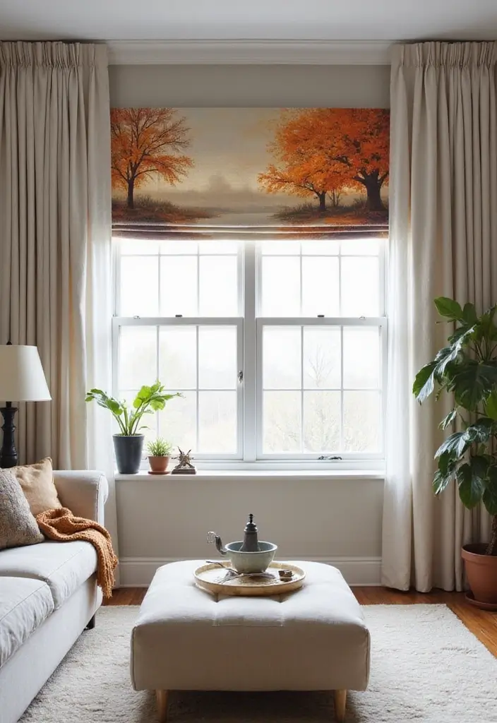 28 Living Room Valance Ideas That Frame Windows Perfectly - 19. Elemental Canvas Valance