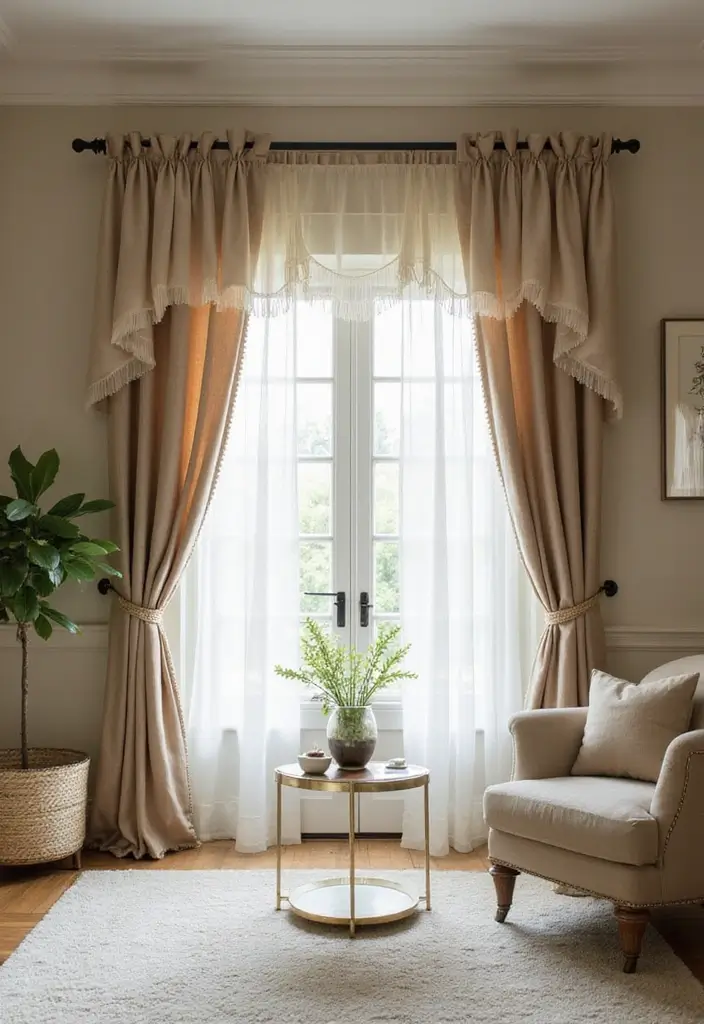 28 Living Room Valance Ideas That Frame Windows Perfectly - 25. Chic Tulle Valance