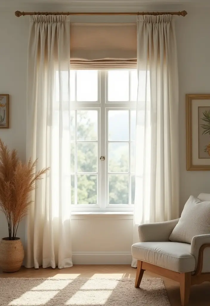 28 Living Room Valance Ideas That Frame Windows Perfectly - 4. Eco-Friendly Linen Valance