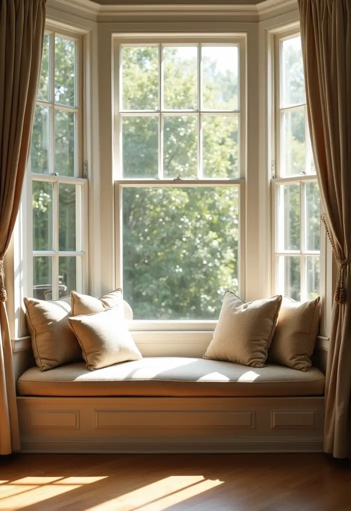 28 Living Room With Bay Window Ideas That Add Light and Comfort - 19. Chic Upholstered Seating