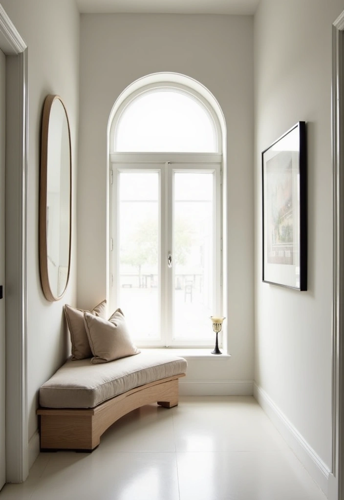 28 Living Room With Bay Window Ideas That Add Light and Comfort - 2. Minimalist Corner Retreat