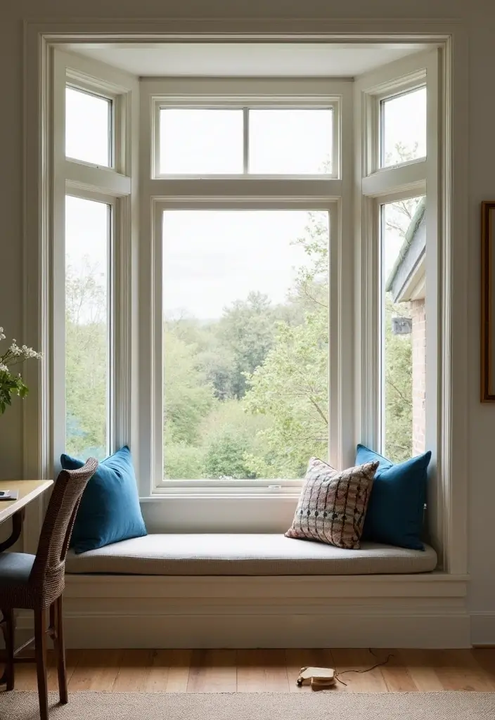 28 Living Room With Bay Window Ideas That Add Light and Comfort - 27. Hidden Technology Space