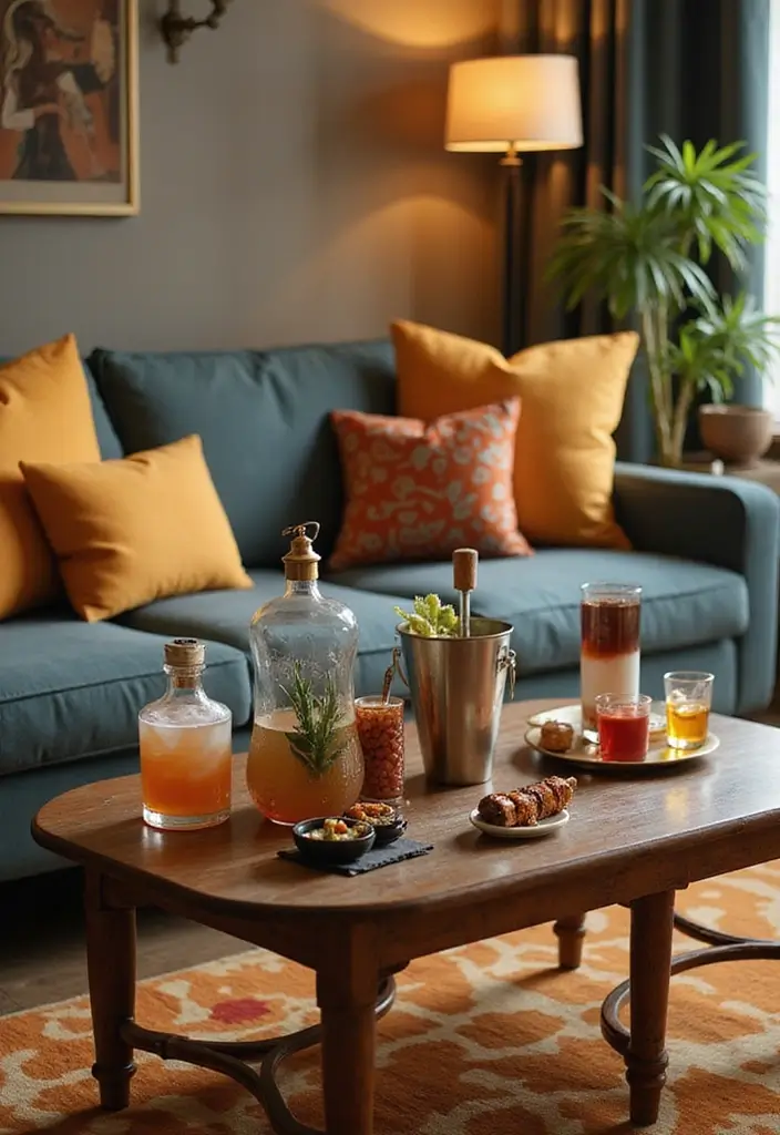 28 Mini Bar Ideas for Small Space Living Rooms That Feel Functional and Fun - 27. Portable Bar Set