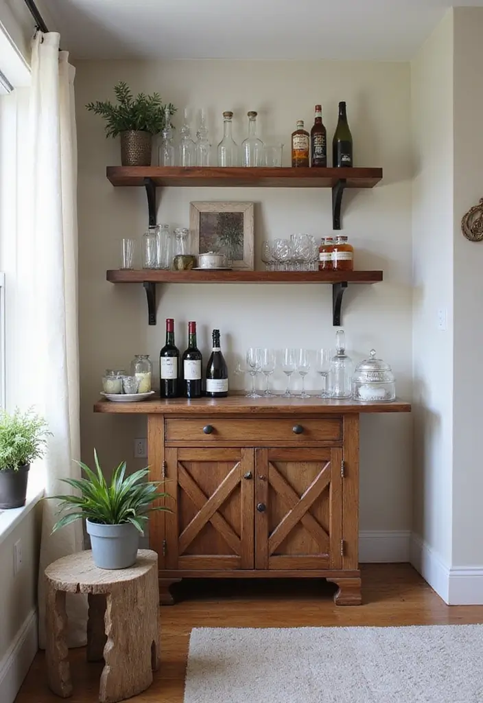 28 Mini Bar Ideas for Small Space Living Rooms That Feel Functional and Fun - 9. Nook Bar