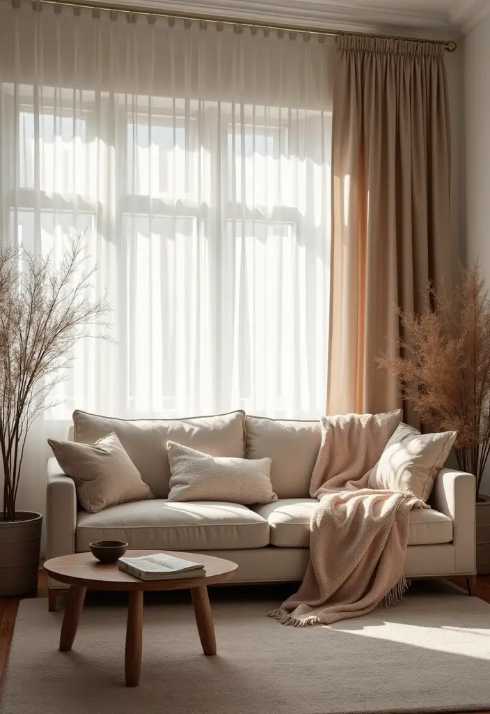 28 Moody Eclectic Living Room Ideas That Blend Dark and Artsy Vibes - 10. Ethereal Sheer Fabrics