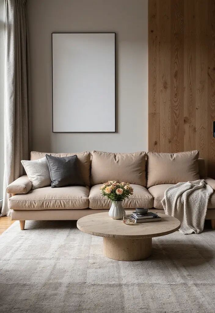 28 Moody Eclectic Living Room Ideas That Blend Dark and Artsy Vibes - 14. Contrasting Materials