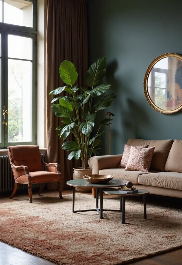 28 Moody Eclectic Living Room Ideas That Blend Dark and Artsy Vibes - 17. Plush Area Rugs