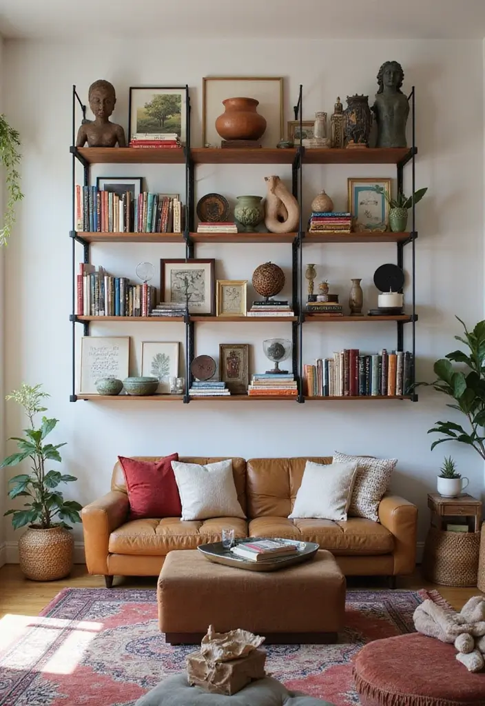 28 Moody Eclectic Living Room Ideas That Blend Dark and Artsy Vibes - 7. Eclectic Collections