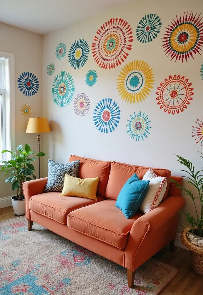 28 Painting Living Room Ideas That Instantly Refresh Your Walls - 8. Wall Stencils