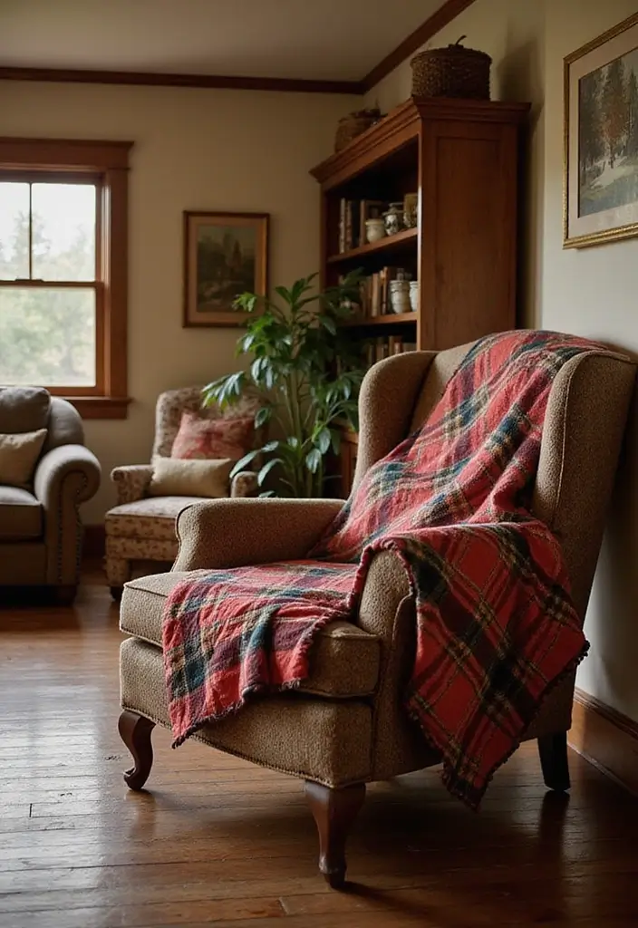 28 Plaid Living Room Ideas That Feel Rustic and Cozy - 8. Plaid Quilts
