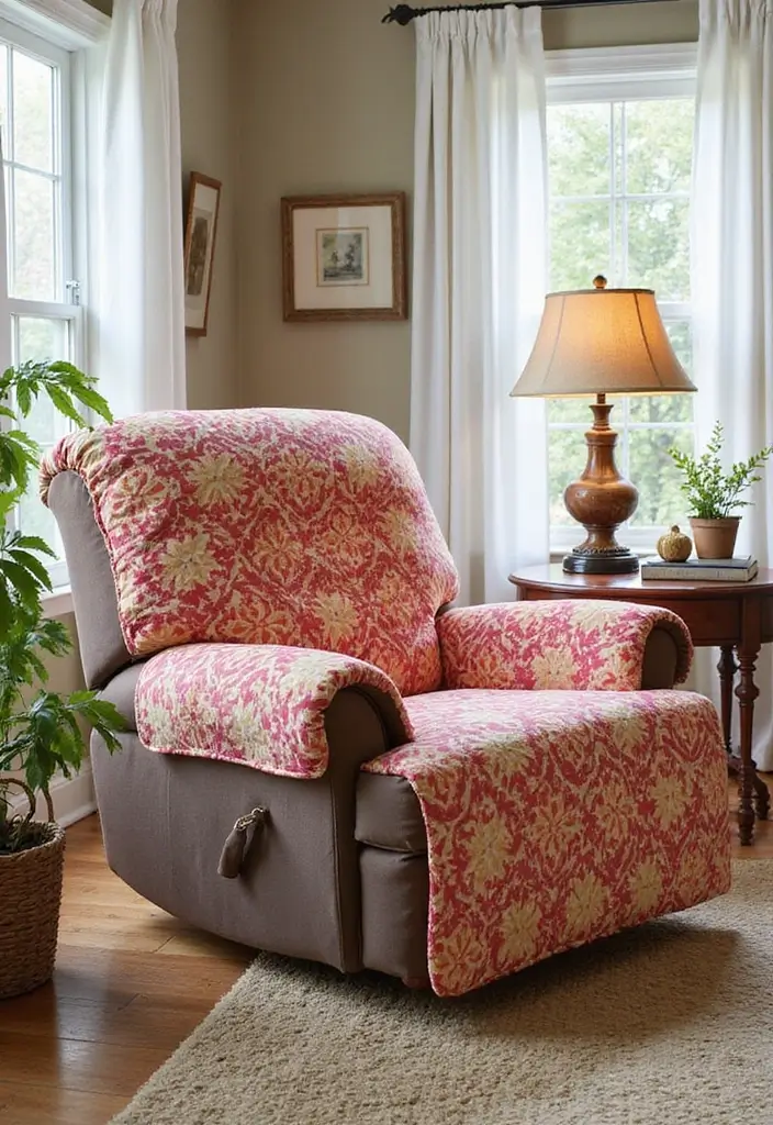 28 Recliner Chair in Living Room Ideas That Add Comfort and Function - 13. Stylish Recliner Covers