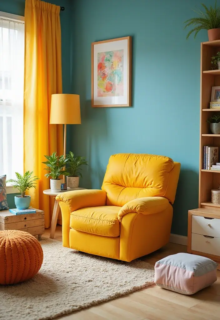 28 Recliner Chair in Living Room Ideas That Add Comfort and Function - 19. Recliners for Kids’ Spaces