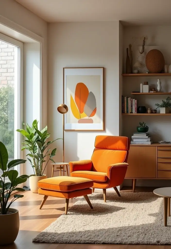 28 Recliner Chair in Living Room Ideas That Add Comfort and Function - 2. Mid-Century Modern Marvels