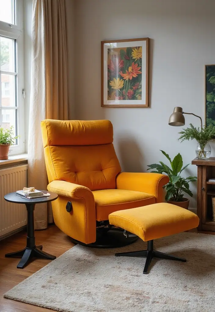 28 Recliner Chair in Living Room Ideas That Add Comfort and Function - 24. Recliners in Bold Colors