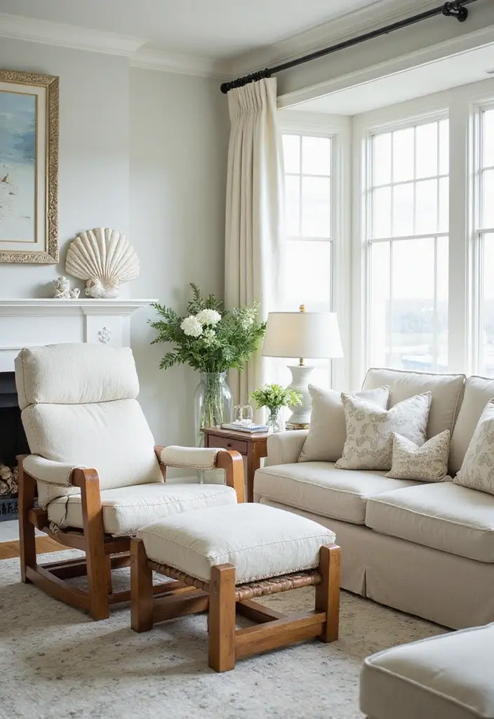 28 Recliner Chair in Living Room Ideas That Add Comfort and Function - 5. Nautical Nostalgia