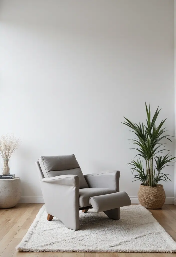 28 Recliner Chair in Living Room Ideas That Add Comfort and Function - 7. Minimalist Magic
