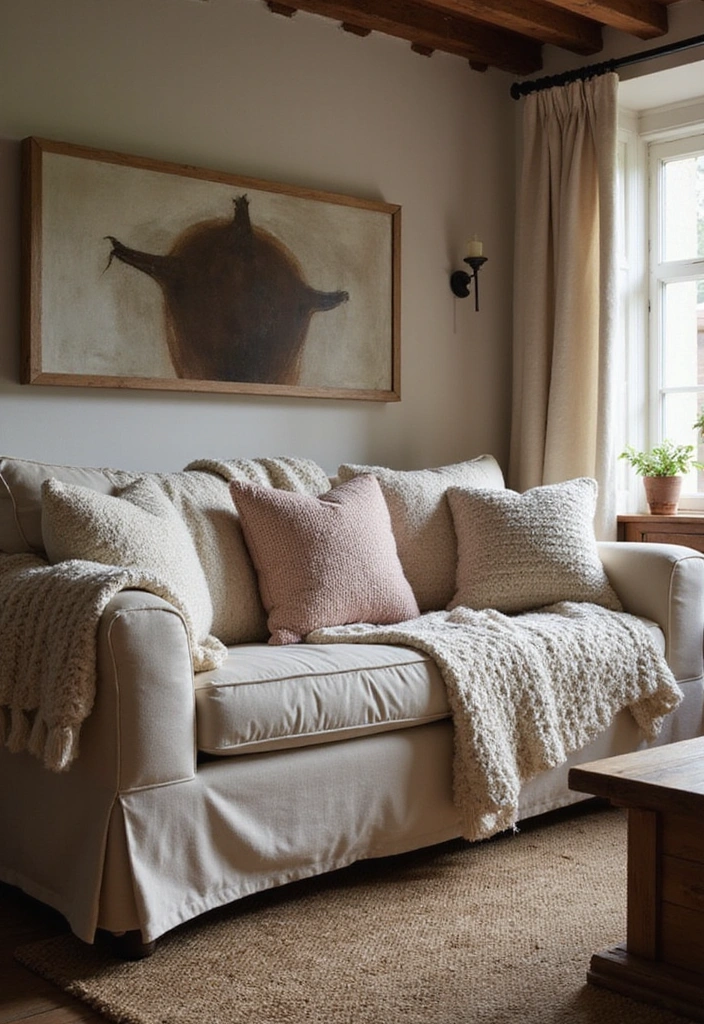 28 Rustic Living Room Ideas That Add Warmth and Character - 16. Soft Fabrics and Textiles