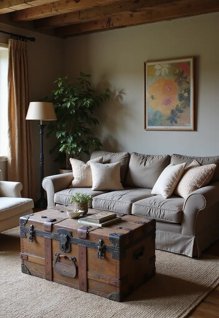 28 Rustic Living Room Ideas That Add Warmth and Character - 21. Statement Furniture Pieces