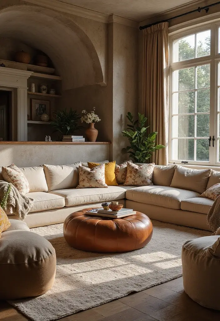 28 Rustic Living Room Ideas That Add Warmth and Character - 4. Comfortable, Layered Seating