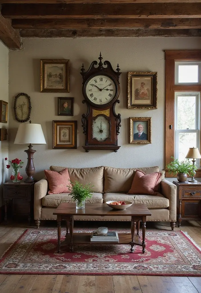 28 Rustic Living Room Ideas That Add Warmth and Character - 5. Vintage Accents