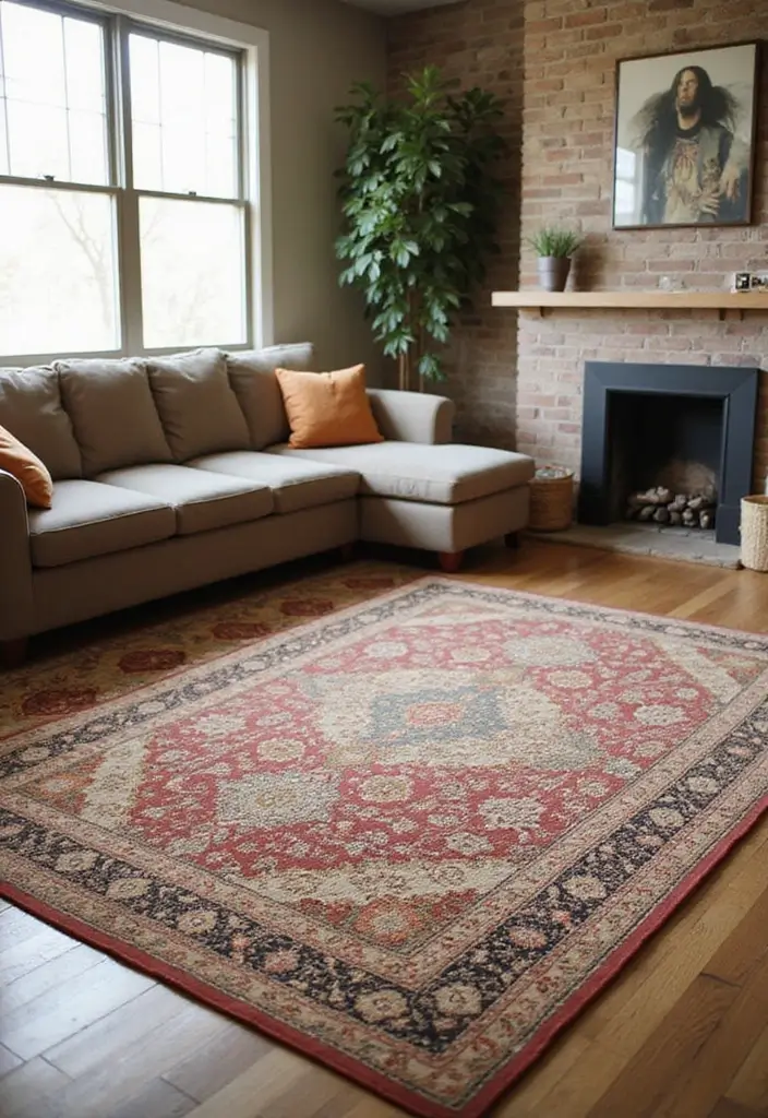 28 Shabby Chic Living Room Ideas That Feel Soft and Vintage - 15. Play with Floor Rugs