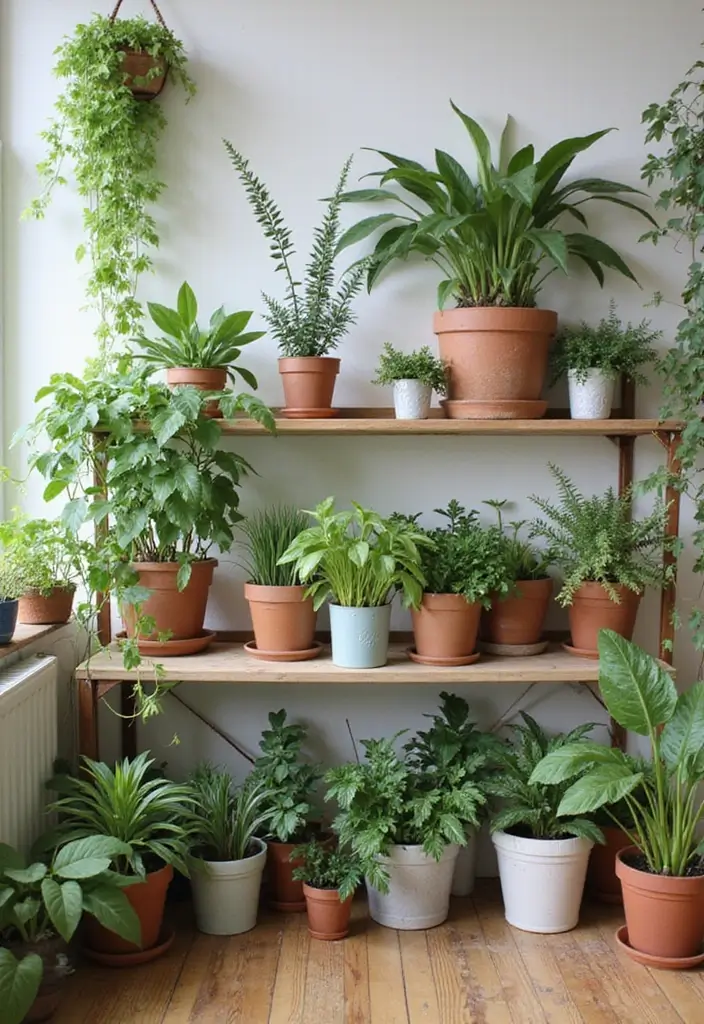 28 Shabby Chic Living Room Ideas That Feel Soft and Vintage - 16. Cultivate Indoor Plants