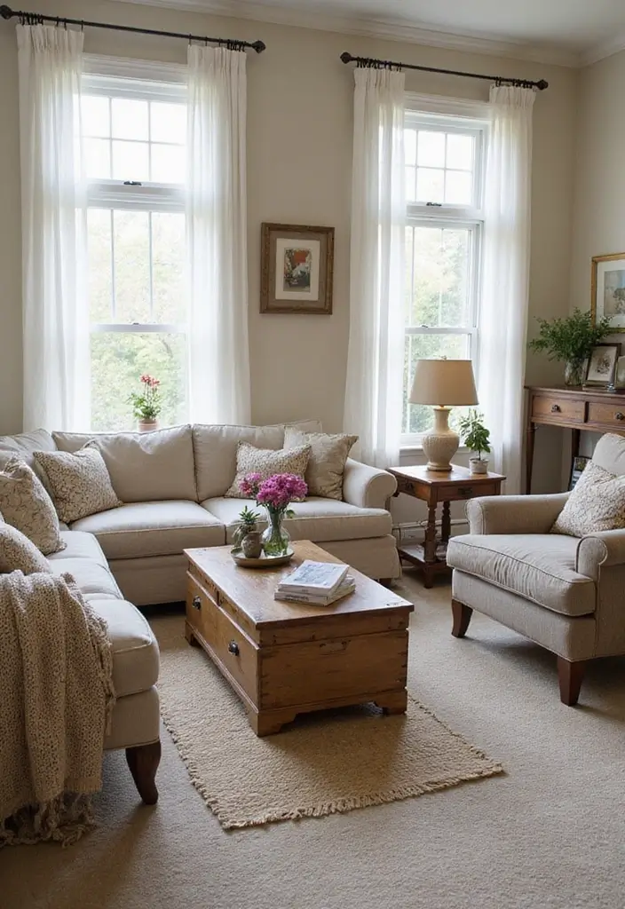 28 Shabby Chic Living Room Ideas That Feel Soft and Vintage - 17. Incorporate Distressed Finishes