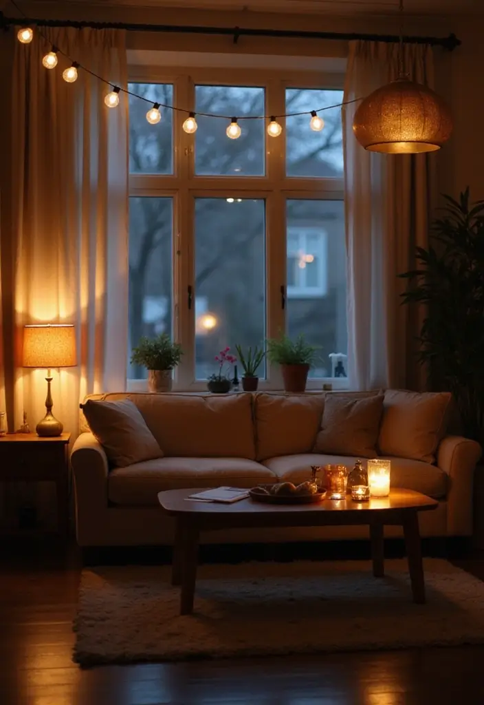 28 Shabby Chic Living Room Ideas That Feel Soft and Vintage - 20. Opt for Soft Lighting