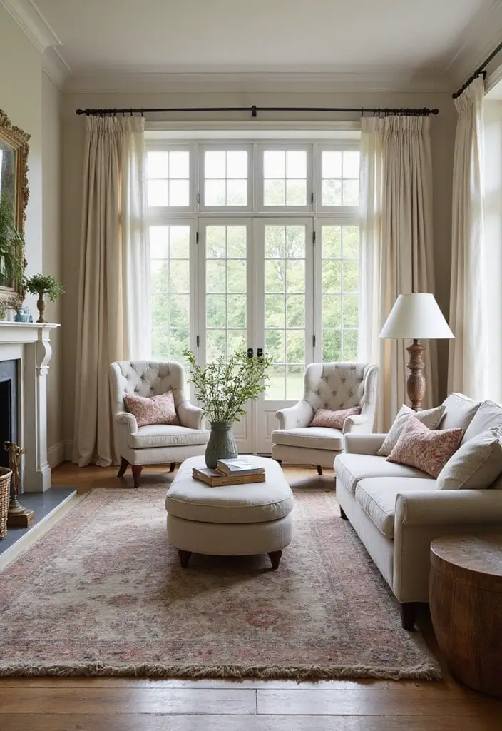 28 Shabby Chic Living Room Ideas That Feel Soft and Vintage - 26. Create Nooks with Furniture Arrangement