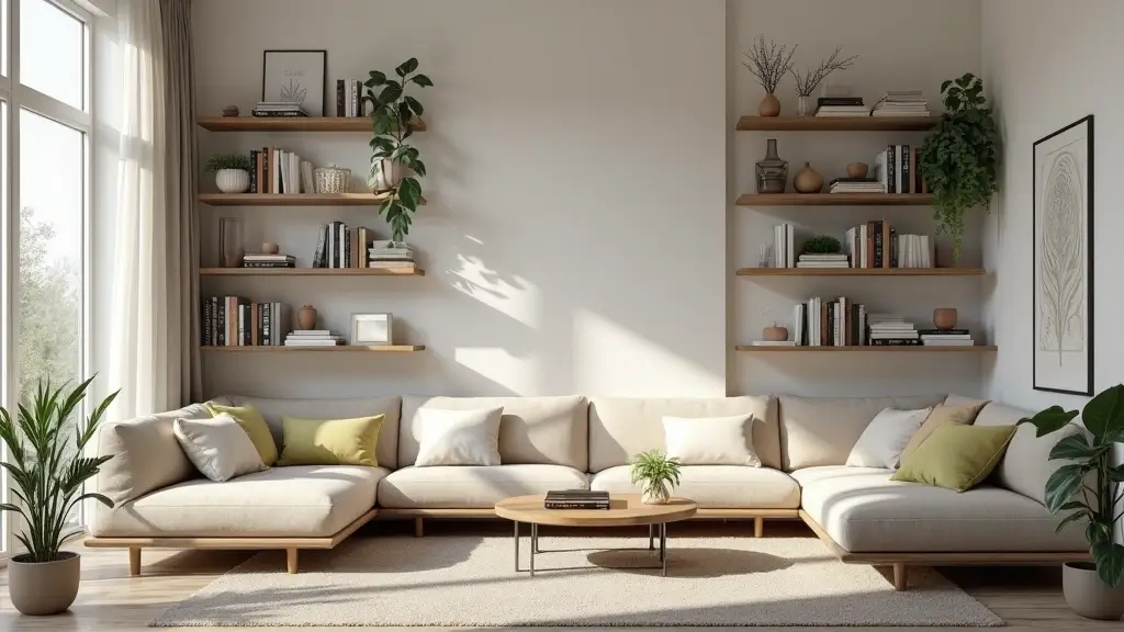 28 Staggered Floating Shelves Living Room Ideas That Add Visual Interest