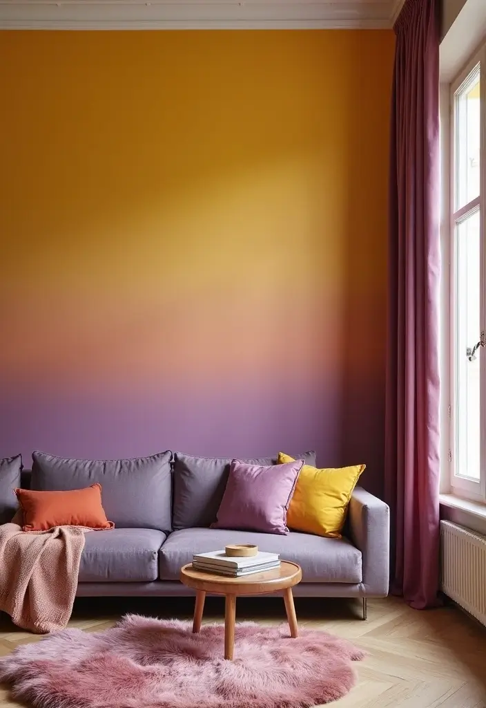 28 Sunset Living Room Ideas That Bring Color and Calm - 2. The Allure of Sunset Ombre