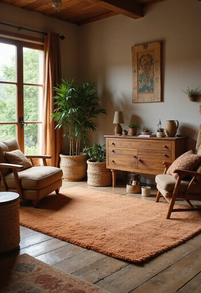 29 Carpet Ideas Living Room Modern Styles That Feel Plush and Trendy - 11. Earthy Tones