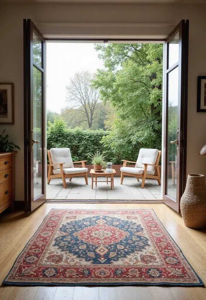 29 Carpet Ideas Living Room Modern Styles That Feel Plush and Trendy - 15. Indoor-Outdoor Carpets